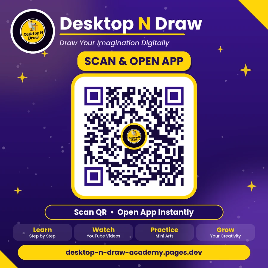 QR code to open the Desktop N Draw app: desktop-n-draw-academy.pages.dev